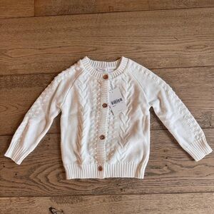 Jamie Kay White Button Down Cardigan Sweater Size 3